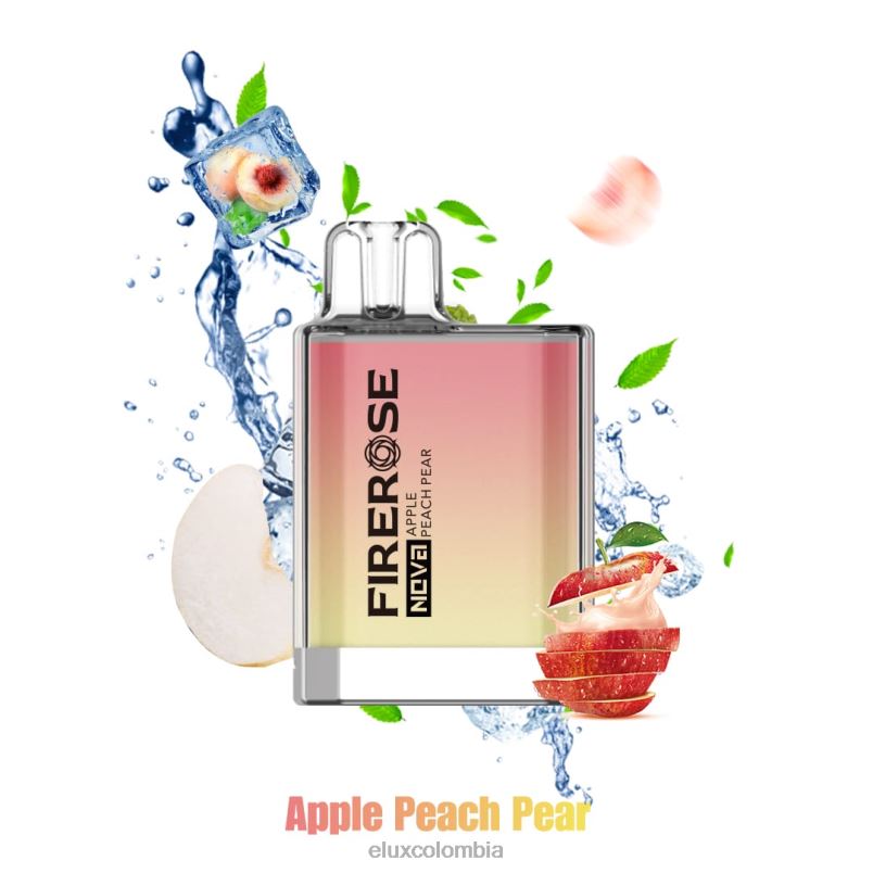 Elux Vape Review - Elux Firerose Nova Vape disponible de 600 inhalaciones manzana durazno pera XFP0620
